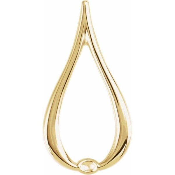 14K White 22x12 mm Freeform Pendant