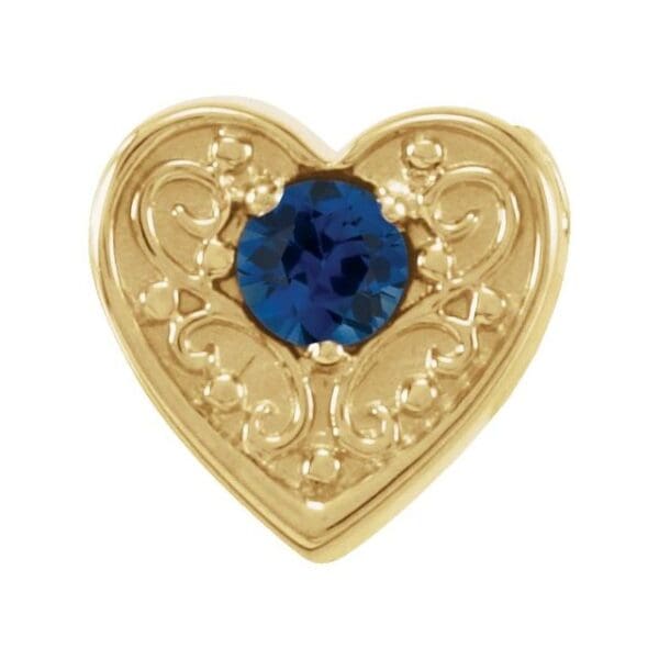 14K Yellow Natural Aquamarine Heart Slide Pendant