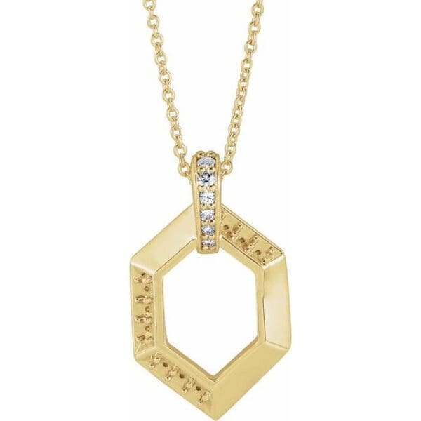 14K Yellow 6-Stone Groups .06 CTW Natural Diamond Semi-Set Family Pendant