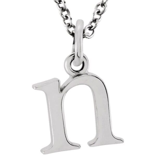 Sterling Silver Lowercase Initial E Dangle