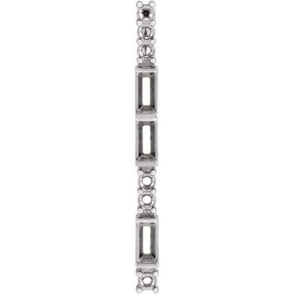14K White 4x2 mm Baguette Bar Pendant Mounting