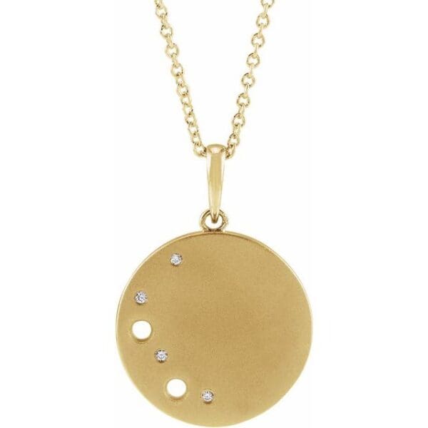 14K Yellow 3-Stone Family Circle Pendant Mounting