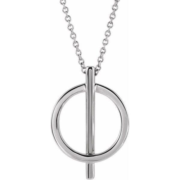 14K Yellow Negative Space Circle Pendant