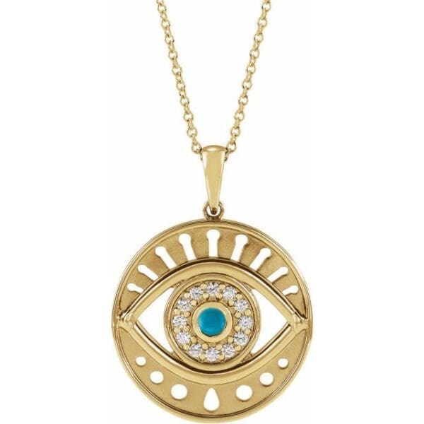 14K White Evil Eye Pendant Mounting