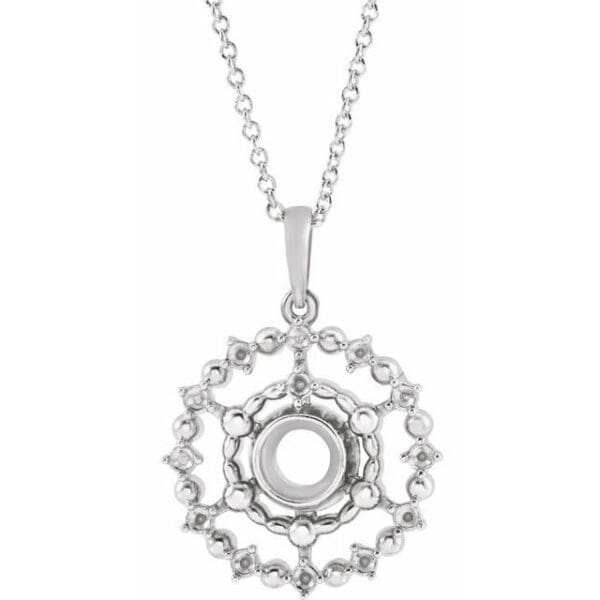 Sterling Silver 3-stone 16-18" Family Necklace Mounting