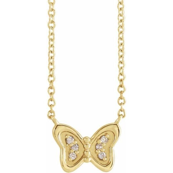 14K Rose Butterfly 16" Necklace Mounting