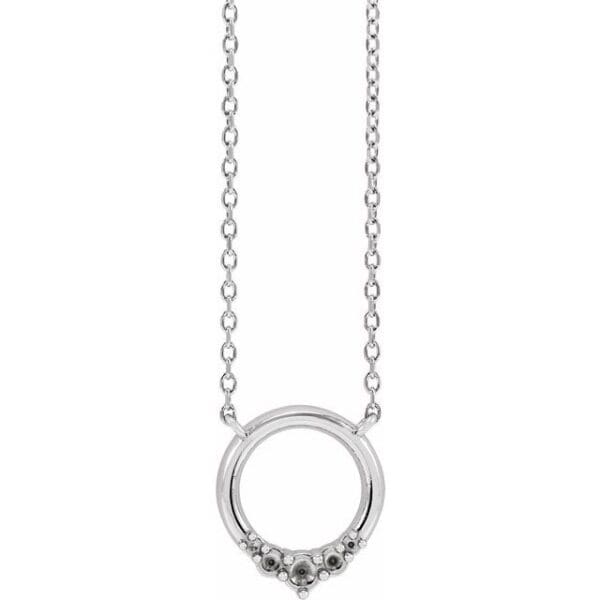14K White 2 mm Round Circle 18" Necklace Mounting