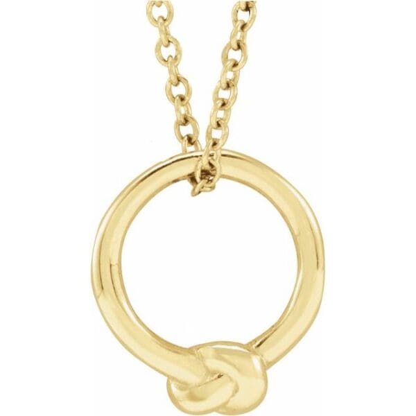 14K White 11.46x10.1 mm Circle Knot Pendant