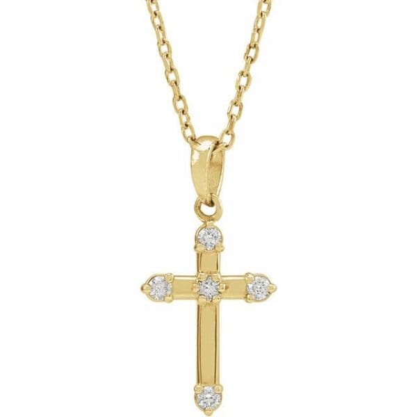 14K White 1.5 mm Round Cross Pendant Mounting