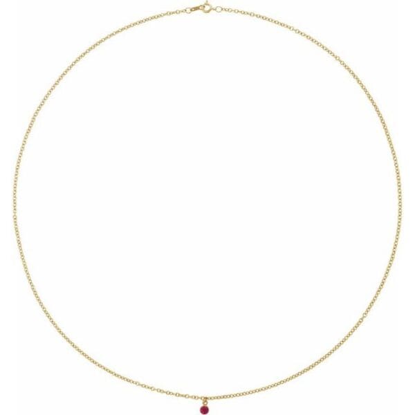 14K Yellow Natural Blue Sapphire 16" Necklace