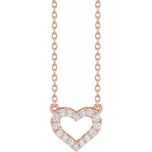 14K Yellow 3/8 CTW Lab-Grown Diamond Heart 16-18" Necklace