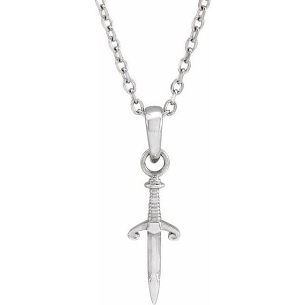 14K Yellow 16.78x4.56 mm Dagger Pendant