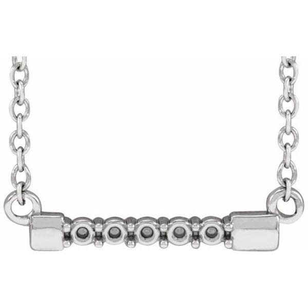 14K Yellow 3-Stone Family Bar Necklace Center