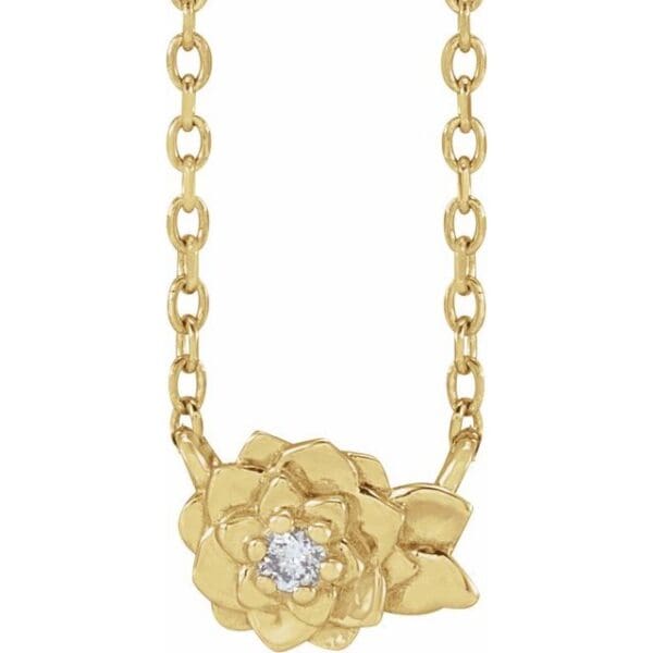 14K Yellow 1.5 Round Flower 16-18" Necklace Mounting