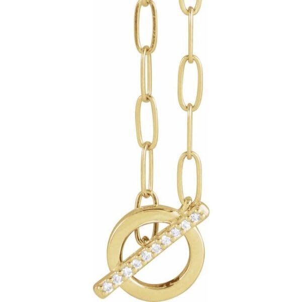14K White .04 CTW Natural Diamond Toggle 16" Necklace