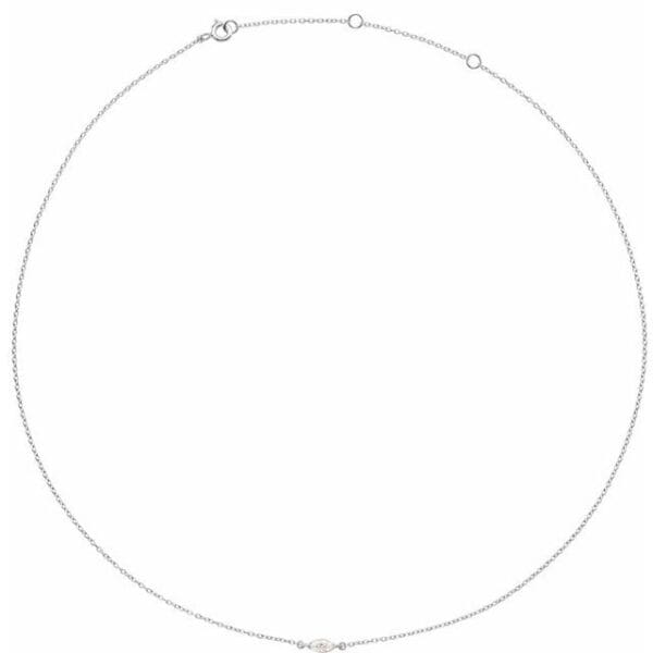 14K White 1/4 CT Lab-Grown Diamond 16-18" Necklace