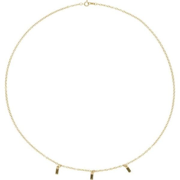 14K White 4x2 mm Straight Baguette 16" Necklace