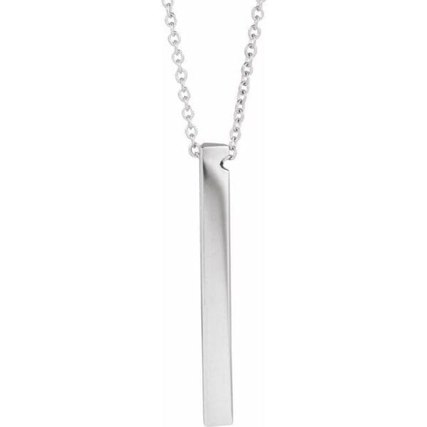 14K Yellow Engravable Four-Sided Bar Pendant