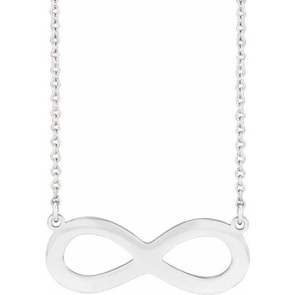 14K Yellow Engravable Infinity Family 18" Necklace