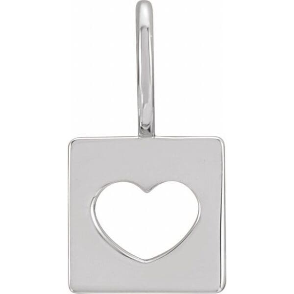 14K Rose 14.97x8 mm Pierced Heart Charm/Pendant