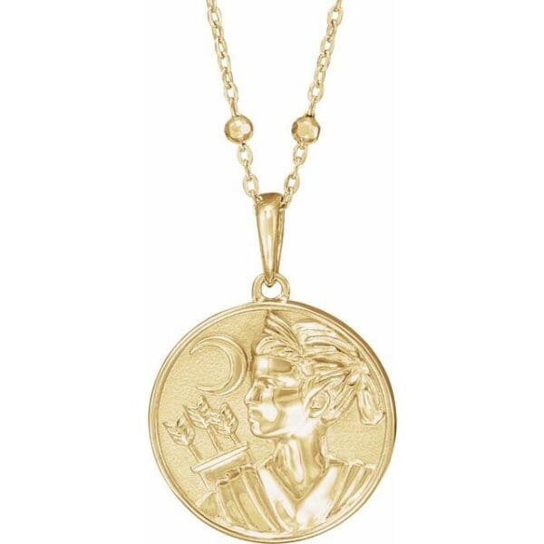 Sterling Silver 21.9x14.9 mm Artemis Coin Pendant