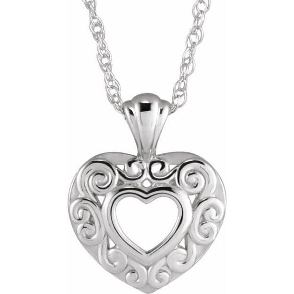 14K Rose 12.9x10.1 mm Heart Pendant