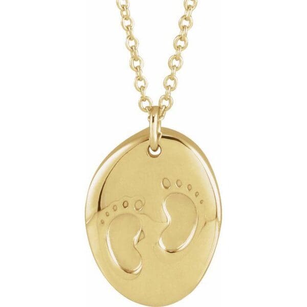 Sterling Silver Engravable Tiny Footprint 18" Necklace