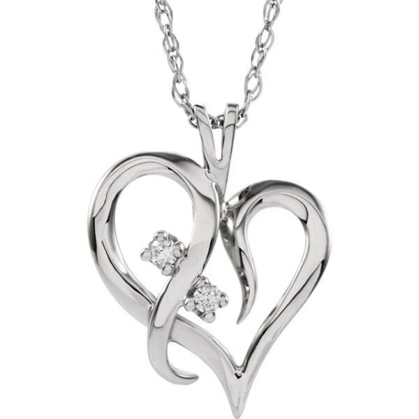 14K Yellow 1.5 mm Round Accented Heart Pendant Mounting