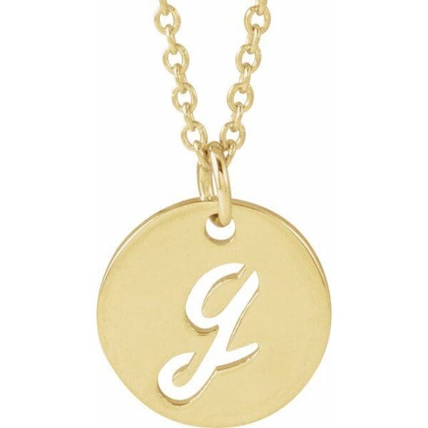 14K Yellow Script Initial S Pendant