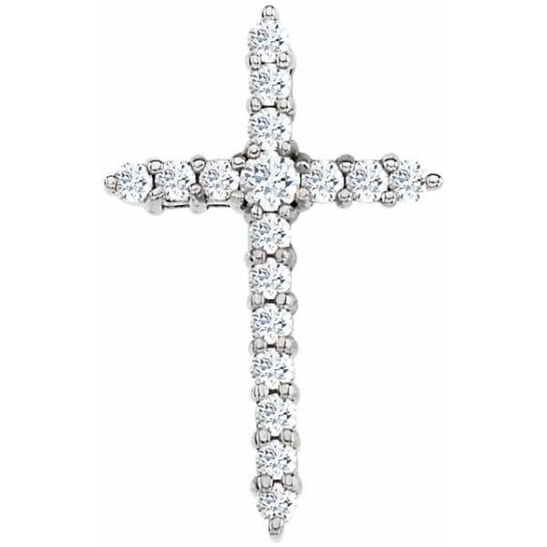 14K Yellow 2.4 mm Round Cross Pendant Mounting