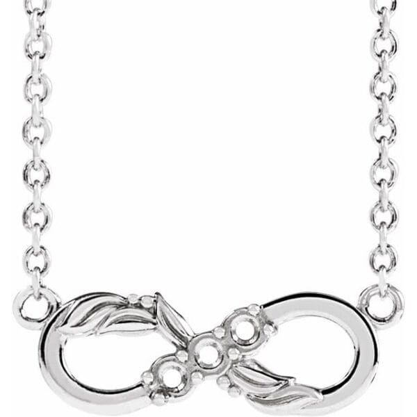 14K White 2-Stone Family Infinity-Inspired 18" Necklace Mounting