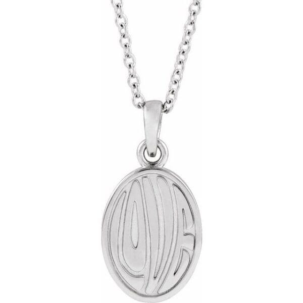 14K Yellow Retro "Love" Pendant