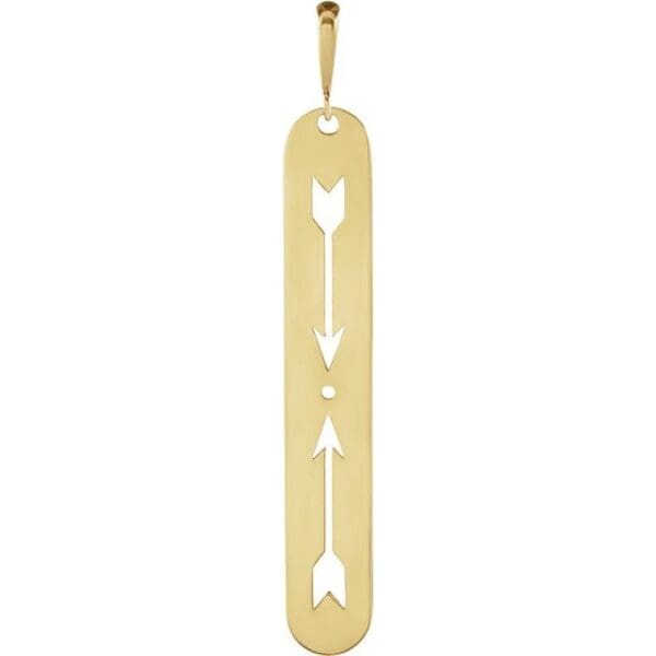 14K Yellow .0025 CT Natural Diamond Arrow Bar 16-18" Necklace