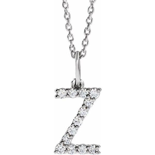 14K Yellow 1/5 CTW Lab-Grown Diamond Initial A Pendant