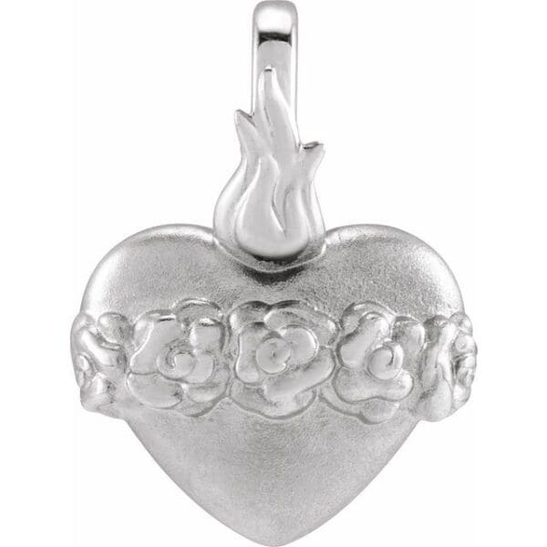 14K Yellow Immaculate Heart Of Mary Pendant