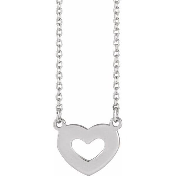 14K Yellow Engravable Family Heart Necklace Center