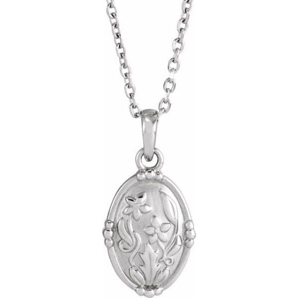 14K Yellow Vintage-Inspired Floral Pendant