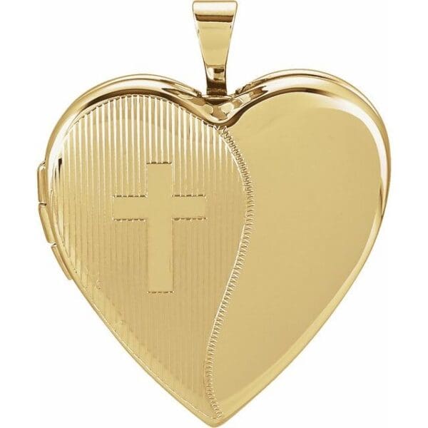 Sterling Silver 25x19 mm Heart Cross Locket