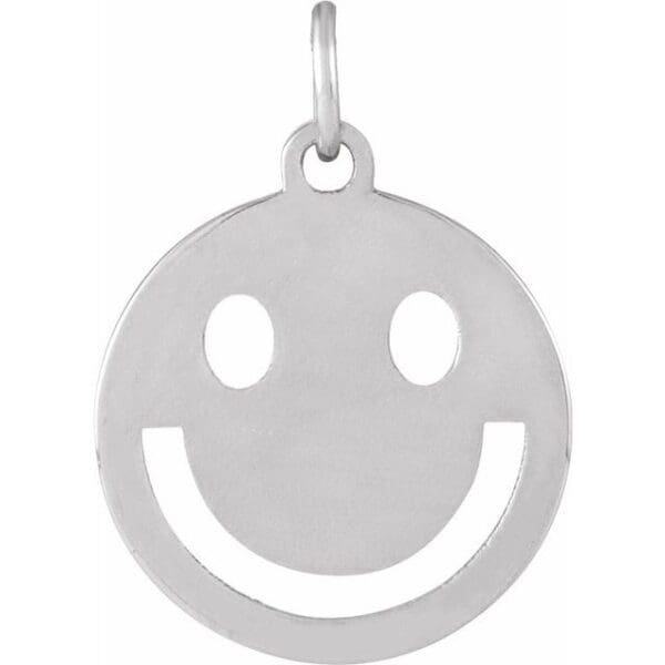 14K White Smiley Face 16-18" Necklace