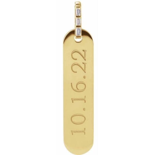 14K Yellow 2x1 mm Straight Baguette Engravable Bar 16-18" Necklace Mounting