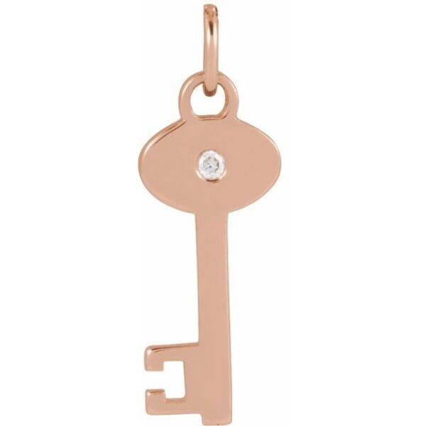Sterling Silver 1 mm Round Accented Key Pendant Mounting