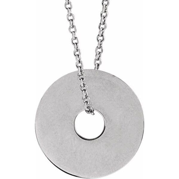 14K Yellow 12 mm Engravable Washer Pendant