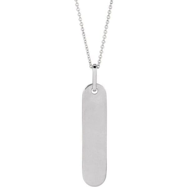 Sterling Silver Engravable Bar Pendant
