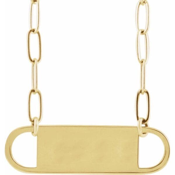 Sterling Silver Engravable Bar 18" Necklace