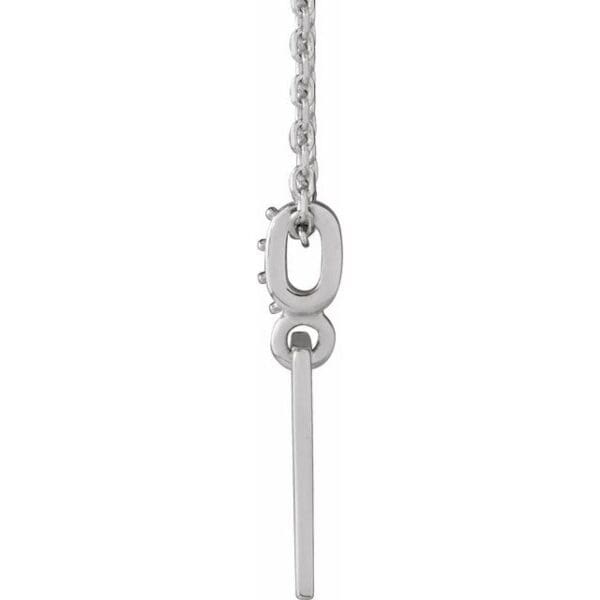 14K White 1 mm Round Accented Faith Over Fear Pendant Mounting