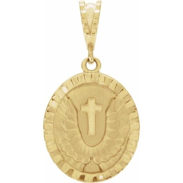 Sterling Silver Angel Wing Coin Pendant