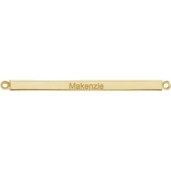Sterling Silver Engravable Four-Sided Bar Necklace Center