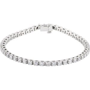 14K White 2.7 mm Round Line 7" Bracelet Mounting