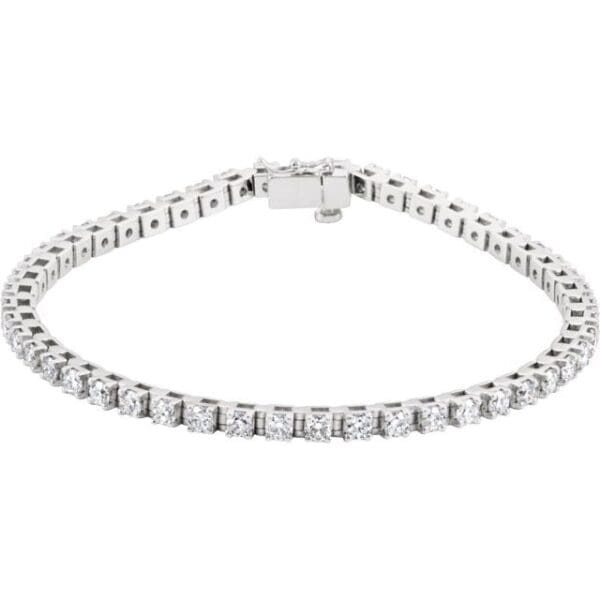 14K White 2.7 mm Round Line 7" Bracelet Mounting