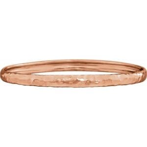 14K Yellow 5.1 mm Hammered Bangle 7 1/2" Bracelet